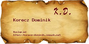 Korecz Dominik névjegykártya